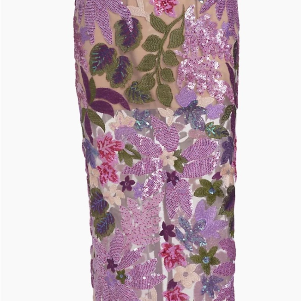 Bronx and Banco Purple Floral Strapless Dress